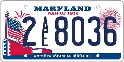 MD license plate 2AE8036