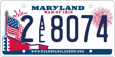 MD license plate 2AE8074