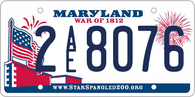 MD license plate 2AE8076