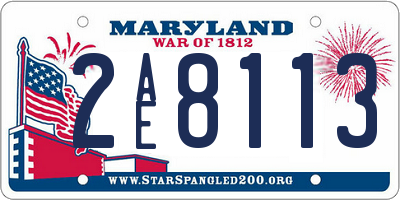 MD license plate 2AE8113