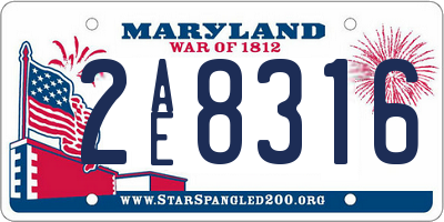 MD license plate 2AE8316