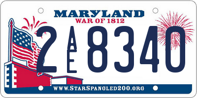 MD license plate 2AE8340