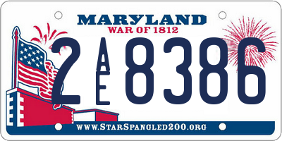 MD license plate 2AE8386