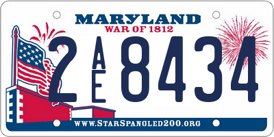 MD license plate 2AE8434