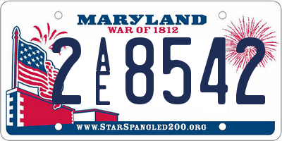 MD license plate 2AE8542