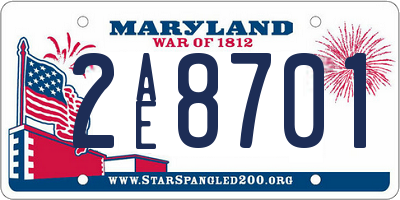 MD license plate 2AE8701