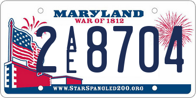 MD license plate 2AE8704