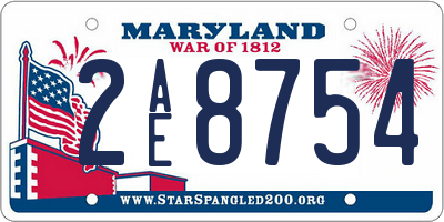 MD license plate 2AE8754