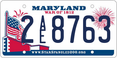 MD license plate 2AE8763