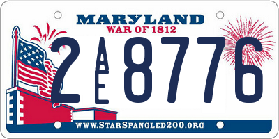 MD license plate 2AE8776