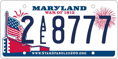 MD license plate 2AE8777