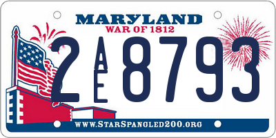 MD license plate 2AE8793