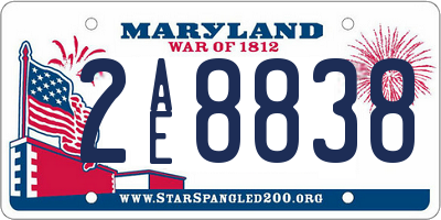 MD license plate 2AE8838