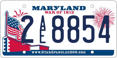 MD license plate 2AE8854