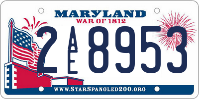 MD license plate 2AE8953