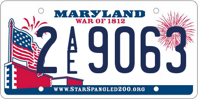 MD license plate 2AE9063