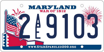 MD license plate 2AE9103