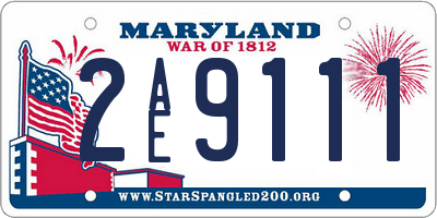 MD license plate 2AE9111