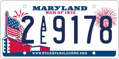 MD license plate 2AE9178