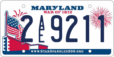 MD license plate 2AE9211
