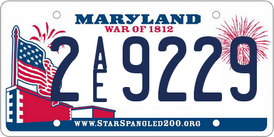 MD license plate 2AE9229