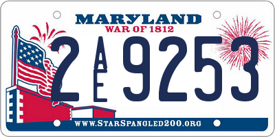 MD license plate 2AE9253