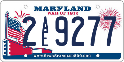 MD license plate 2AE9277