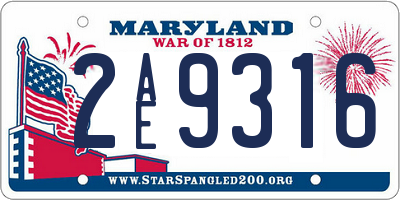 MD license plate 2AE9316