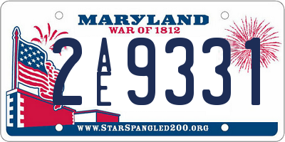 MD license plate 2AE9331