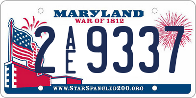 MD license plate 2AE9337