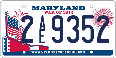 MD license plate 2AE9352