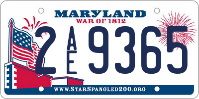 MD license plate 2AE9365