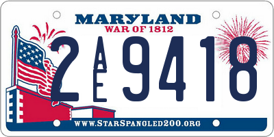 MD license plate 2AE9418