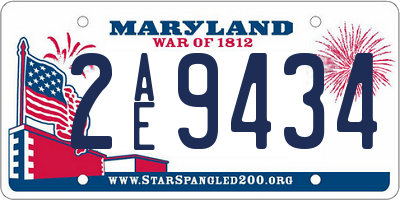 MD license plate 2AE9434
