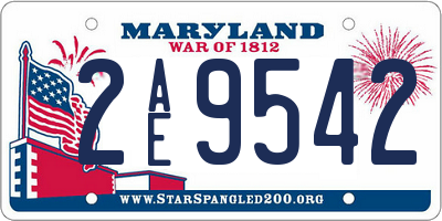 MD license plate 2AE9542