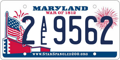 MD license plate 2AE9562