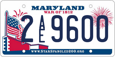 MD license plate 2AE9600