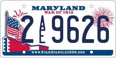 MD license plate 2AE9626