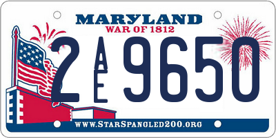 MD license plate 2AE9650