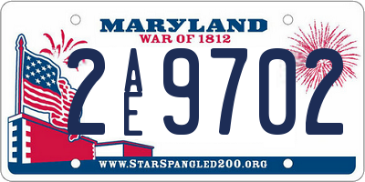 MD license plate 2AE9702