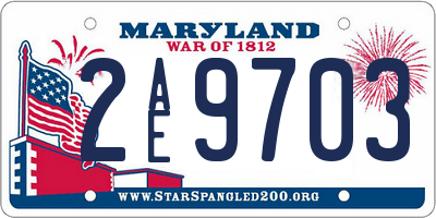 MD license plate 2AE9703