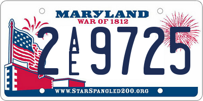 MD license plate 2AE9725