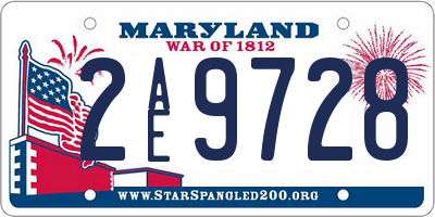 MD license plate 2AE9728
