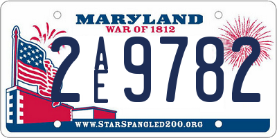 MD license plate 2AE9782