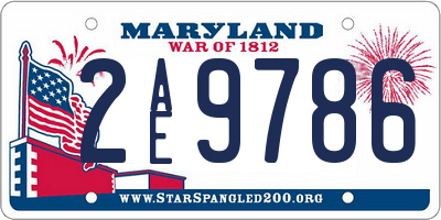 MD license plate 2AE9786