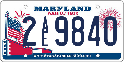 MD license plate 2AE9840