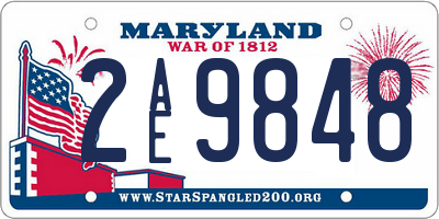 MD license plate 2AE9848