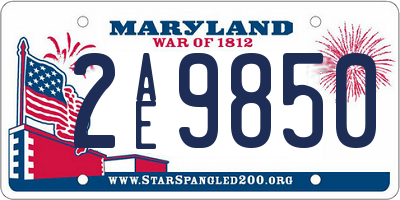 MD license plate 2AE9850