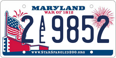 MD license plate 2AE9852