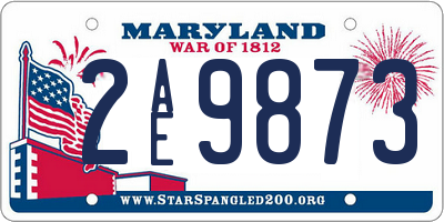 MD license plate 2AE9873